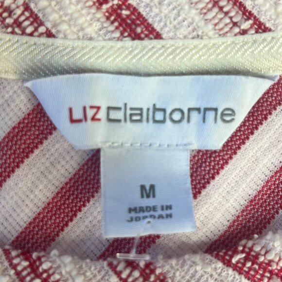 Liz Claiborne Sleeveless Tank Top Womens Medium Red White New WOT Summer - Picture 5 of 6